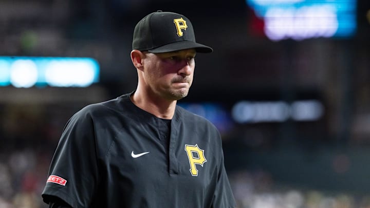 May 27, 2025; Phoenix, Arizona, USA; Pittsburgh Pirates manager Don Kelly against the Arizona Diamondbacks at Chase Field. Mandatory Credit: Mark J. Rebilas-Imagn Images May 27, 2025; Phoenix, Arizona, USA; Pittsburgh Pirates manager Don Kelly against the Arizona Diamondbacks at Chase Field. Mandatory Credit: Mark J. Rebilas-Imagn Images