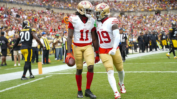Sep 10, 2023; Pittsburgh, Pennsylvania, USA; San Francisco 49ers wide receiver Deebo Samuel (19)