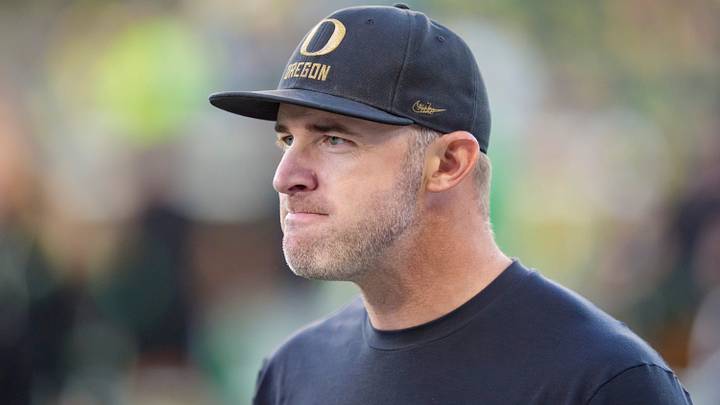 Oregon offensive coordinator Drew Mehringer walks the field before the game as the Oregon Ducks host the Portland State Vikings on Sept. 18, 2026, at Autzen Stadium in Eugene, Oregon. Oregon offensive coordinator Drew Mehringer walks the field before the game as the Oregon Ducks host the Portland State Vikings on Sept. 18, 2026, at Autzen Stadium in Eugene, Oregon.