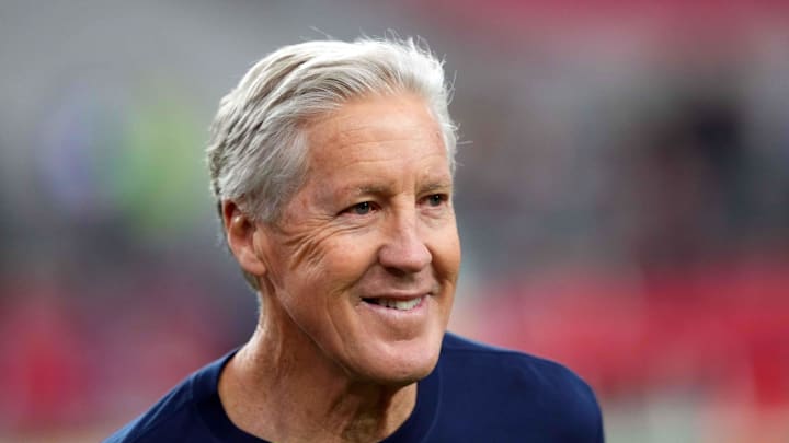 Seattle Seahawks head coach Pete Carroll looks on before a game
