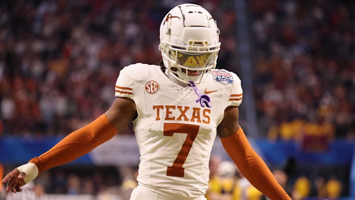 January 1, 2025, Atlanta, Georgia, USA: Texas senior defensive back JAHDAE BARRON (7) at Mercedes-Benz Stadium in Atlanta. Atlanta USA.