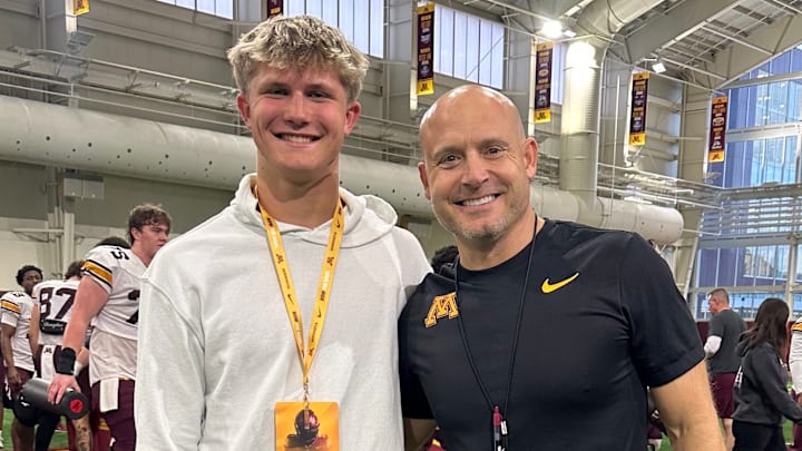 Wyatt Liebentritt on an unofficial visit to Minnesota.