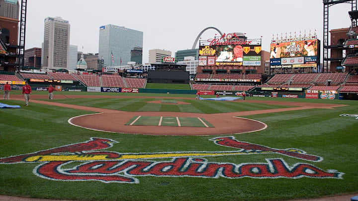 October 18, 2011; St. Louis, MO. USA; A general view of Busch Stadium during World Series media day at Busch Stadium. The St. Louis Cardinals will play the Texas Rangers tomorrow in game one of the 2011 World Series. Mandatory Credit: Jeff Curry-Imagn Images October 18, 2011; St. Louis, MO. USA; A general view of Busch Stadium during World Series media day at Busch Stadium. The St. Louis Cardinals will play the Texas Rangers tomorrow in game one of the 2011 World Series. Mandatory Credit: Jeff Curry-Imagn Images