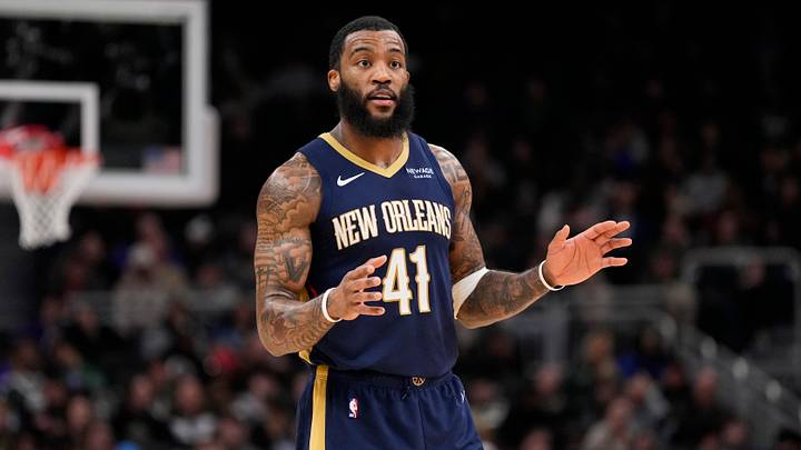 Feb 4, 2026; Milwaukee, Wisconsin, USA;  New Orleans Pelicans forward Saddiq Bey (41) during the game against the Milwaukee Bucks at Fiserv Forum. Mandatory Credit: Jeff Hanisch-Imagn Images