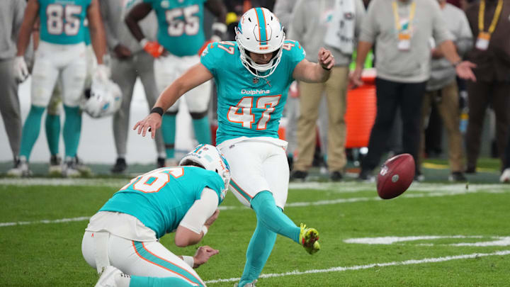 Miami Dolphins kicker Riley Patterson Miami Dolphins kicker Riley Patterson