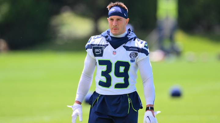 Seattle Seahawks safety Ty Okada (39) during minicamp at Virginia Mason Athletic Center. Seattle Seahawks safety Ty Okada (39) during minicamp at Virginia Mason Athletic Center.