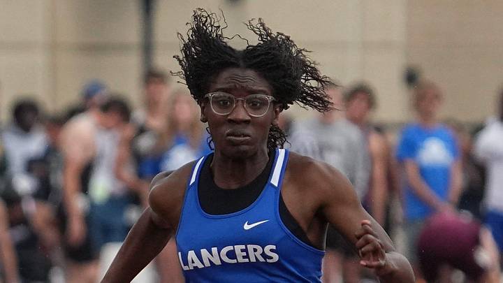 Brookfield Central junior Kyenret Rinkam wins the Division 1 girls 100-meter dash during the WIAA State Track and Field Meet on June 7, 2025. Brookfield Central junior Kyenret Rinkam wins the Division 1 girls 100-meter dash during the WIAA State Track and Field Meet on June 7, 2025.