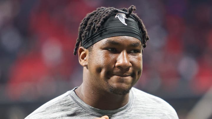 Atlanta Falcons defensive tackle Brandon Dorlus, a fourth-round pick in the 2024 NFL Draft, still hasn't made his pro debut.