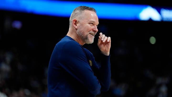Mar 28, 2025; Denver, Colorado, USA; Denver Nuggets head coach Michael Malone reacts in the second half against the Utah Jazz at Ball Arena. Mandatory Credit: Ron Chenoy-Imagn Images Mar 28, 2025; Denver, Colorado, USA; Denver Nuggets head coach Michael Malone reacts in the second half against the Utah Jazz at Ball Arena. Mandatory Credit: Ron Chenoy-Imagn Images
