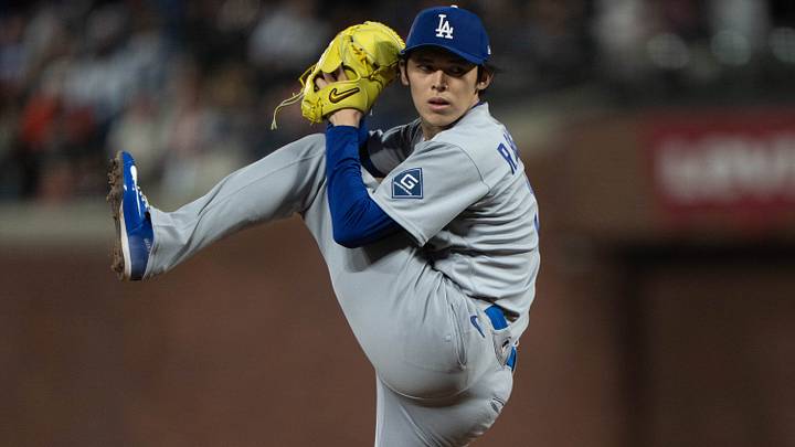 Sep 25, 2026; San Francisco, California, USA; Los Angeles Dodgers pitcher Roki Sasaki (11) pitches during the eighth inning against the San Francisco Giants at Oracle Park. Mandatory Credit: Stan Szeto-Imagn Images Sep 25, 2026; San Francisco, California, USA; Los Angeles Dodgers pitcher Roki Sasaki (11) pitches during the eighth inning against the San Francisco Giants at Oracle Park. Mandatory Credit: Stan Szeto-Imagn Images