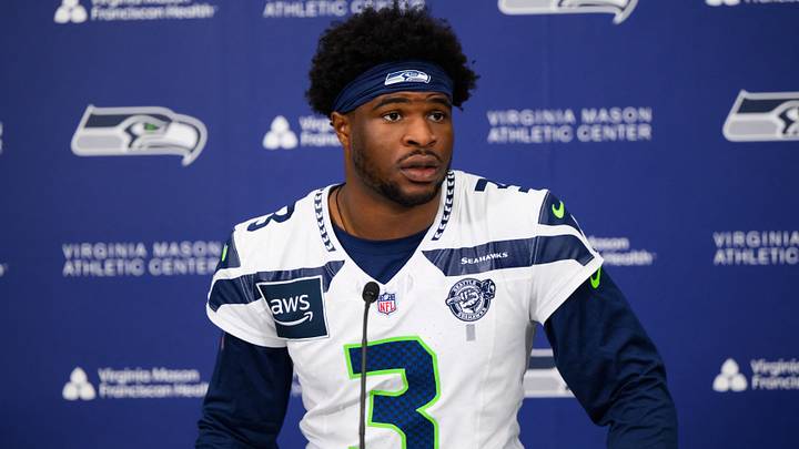 Seattle Seahawks safety Nick Emmanwori (3) speaks to the media after minicamp practice at Virginia Mason Athletic Center.