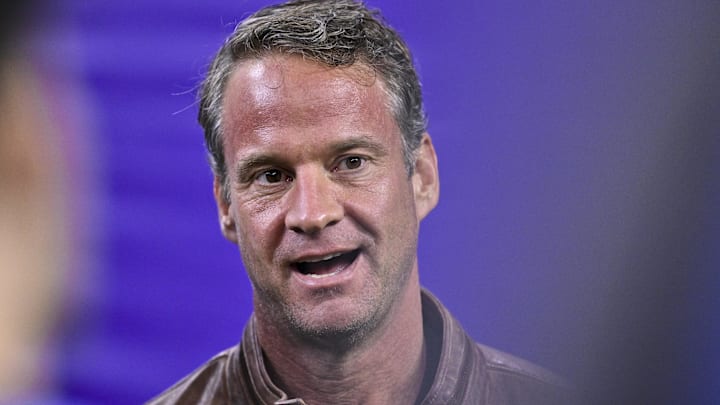 Dec 27, 2025; Houston, TX, USA; Louisiana State Tigers head coach Lane Kiffin looks on prior to the game against the Houston Cougars at NRG Stadium. L