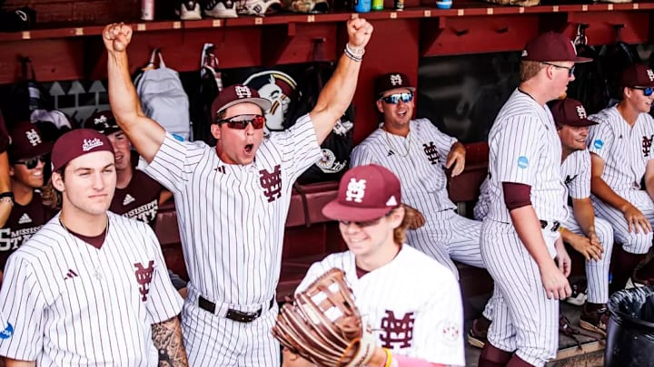Mississippi State Infielder/Catcher Steven Spalitta (#43) during the game between the Northeastern Huskies and the Mississippi State Bulldogs at Mike Martin Field at Dick Howser Stadium in Tallahassee, FL. 