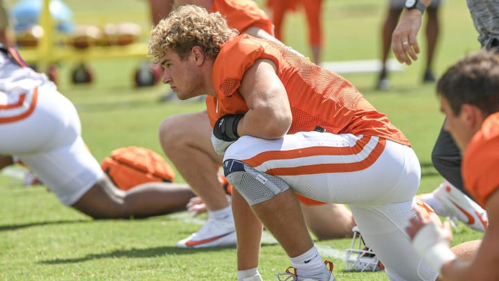 Clemson linebacker Sammy Brown (47) during Clemson football practice at Jervey Meadows in Clemson, S.C. Wednesday August 7, 2024. Clemson linebacker Sammy Brown (47) during Clemson football practice at Jervey Meadows in Clemson, S.C. Wednesday August 7, 2024.