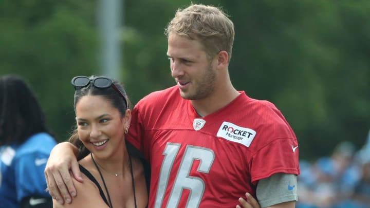 Detroit Lions quarterback Jared Goff and his wife, Christen Harper