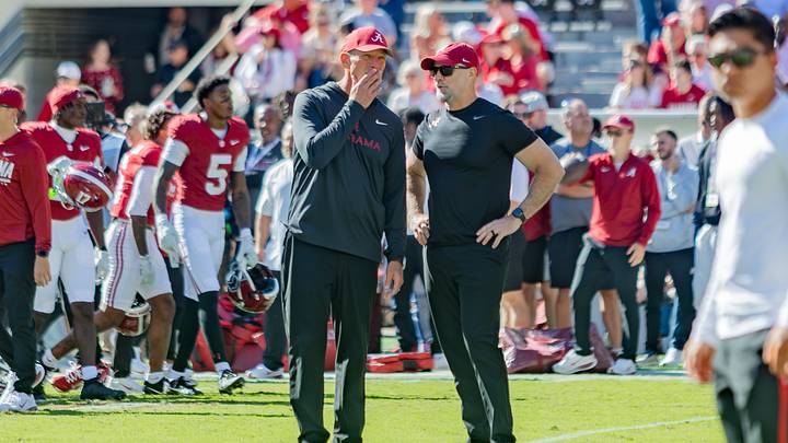 Alabama head coach Kalen DeBoer and offensive coordinator Ryan Grubb on the field before the match up against Texas A&M on Oct. 24, 2026. Alabama head coach Kalen DeBoer and offensive coordinator Ryan Grubb on the field before the match up against Texas A&M on Oct. 24, 2026.