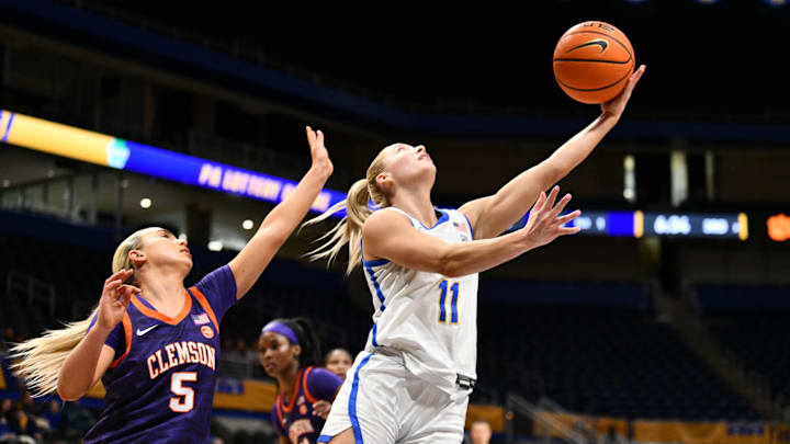 Pitt Women's Basketball guard Marley Washenitz puts up a shot vs. Clemson Pitt Women's Basketball guard Marley Washenitz puts up a shot vs. Clemson