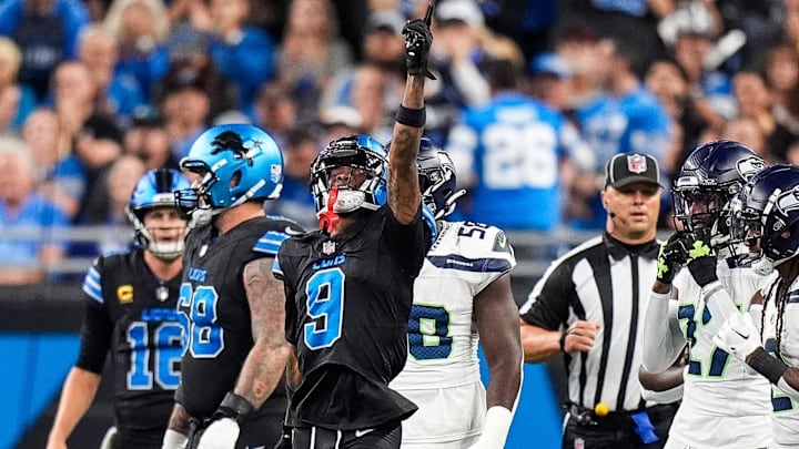 Detroit Lions wide receiver Jameson Williams (9). Detroit Lions wide receiver Jameson Williams (9).