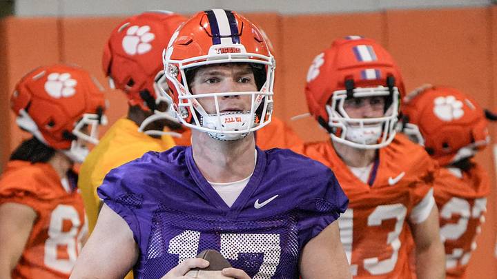 Clemson quarterback Christopher Vizzina (17) during practice at the Allen N. Reeves Sports Complex in Clemson, S.C.