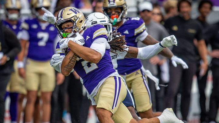 Dezmen Roebuck is tackled after a catch against Utah State. Dezmen Roebuck is tackled after a catch against Utah State.