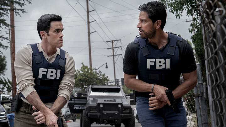 RJ Hatanaka as Tyler Green and Adam Rodriguez as Luke Alvez in Criminal Minds: Evolution, episode 2, season 19 streaming on Paramount+, 2026. Photo Credit: Justin Lubin/Paramount+