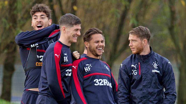 02/11/16 .RANGERS TRAINING .THE RANGERS FOOTBALL CENTRE - GLASGOW.Rangers' Rob Kiernan, Harry 02/11/16 .RANGERS TRAINING .THE RANGERS FOOTBALL CENTRE - GLASGOW.Rangers' Rob Kiernan, Harry