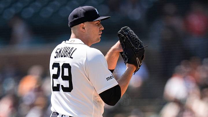 Detroit Tigers pitcher Tarik Skubal (29) throws against Milwaukee Brewers during the first inning at Comerica Park in Detroit on Thursday, April 23, 2026. Detroit Tigers pitcher Tarik Skubal (29) throws against Milwaukee Brewers during the first inning at Comerica Park in Detroit on Thursday, April 23, 2026.