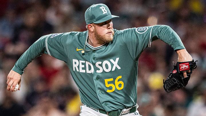 Jun 17, 2026; Boston, Massachusetts, USA; Boston Red Sox pitcher Ryan Watson (56) pitches in the ninth inning against the New York Yankees at Fenway Park. Mandatory Credit: Jaiden Tripi-Imagn Images Jun 17, 2026; Boston, Massachusetts, USA; Boston Red Sox pitcher Ryan Watson (56) pitches in the ninth inning against the New York Yankees at Fenway Park. Mandatory Credit: Jaiden Tripi-Imagn Images