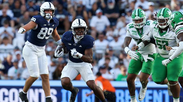 Penn State Nittany Lions running back James Peoples runs with the ball vs. the Marshall Thundering Herd at Beaver Stadium. Penn State Nittany Lions running back James Peoples runs with the ball vs. the Marshall Thundering Herd at Beaver Stadium.