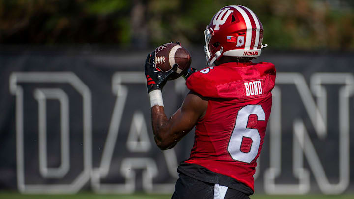 Indiana's Lebron Bond (6) during Indiana University football practice on Wednesday, July 30, 2025.