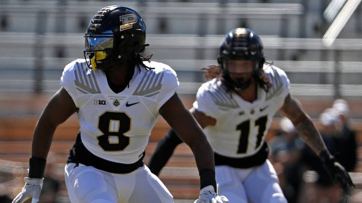 Purdue Boilermakers linebacker CJ Madden (8). Purdue Boilermakers linebacker CJ Madden (8).