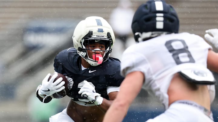 Penn State Nittany Lions running back James Peoples (23) runs with the ball during the Blue-White Spring Practice at Beaver Stadium. 