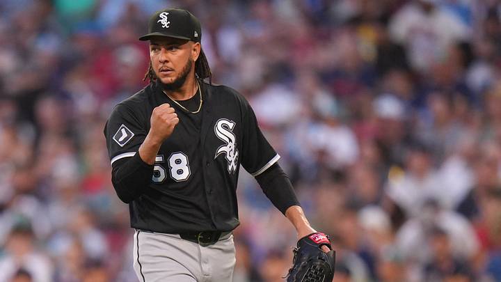 Aug 6, 2026; Boston, Massachusetts, USA; Chicago White Sox pitcher Luis Castillo (58) reacts after coming off the mound against the Boston Red Sox in the first inning at Fenway Park. Mandatory Credit: David Butler II-Imagn Images Aug 6, 2026; Boston, Massachusetts, USA; Chicago White Sox pitcher Luis Castillo (58) reacts after coming off the mound against the Boston Red Sox in the first inning at Fenway Park. Mandatory Credit: David Butler II-Imagn Images