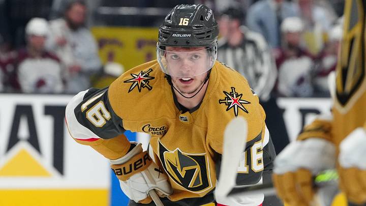 May 26, 2026; Las Vegas, Nevada, USA; Vegas Golden Knights right wing Pavel Dorofeyev (16) prepares for a face off during the first period against the Colorado Avalanche in game four of the Western Conference Final of the 2026 Stanley Cup Playoffs at T-Mobile Arena. May 26, 2026; Las Vegas, Nevada, USA; Vegas Golden Knights right wing Pavel Dorofeyev (16) prepares for a face off during the first period against the Colorado Avalanche in game four of the Western Conference Final of the 2026 Stanley Cup Playoffs at T-Mobile Arena.