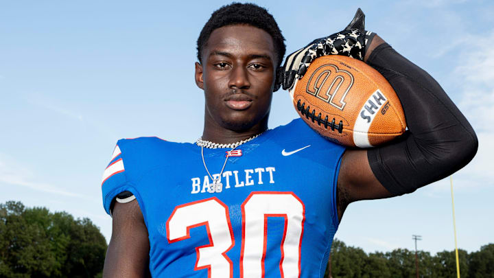 Bartlett’s Austin Howard poses for a portrait at Houston High School in Germantown, Tenn., on Saturday, August 10, 2024