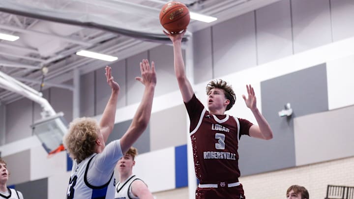 Logan-Rogersville guard Chase Branham attempts a floater during the Wildcats' win over Greenwood on Feb. 13, 2025. Logan-Rogersville guard Chase Branham attempts a floater during the Wildcats' win over Greenwood on Feb. 13, 2025.