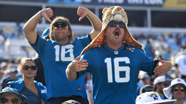 Jacksonville Jaguars fans boo and express their disappointment at EverBank Stadium in Jacksonville, Fla. The Houston Texans defeated the Jacksonville Jaguars 37-17.