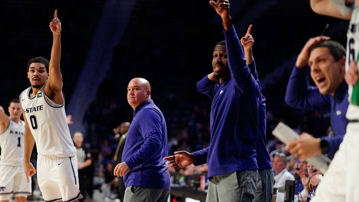 Kansas State Wildcats head coach Casey Alexander waits for a call on a play against Missouri Tigers during the exhibition game inside Bramlage Coliseum in Manhattan, Kansas on Oct. 23, 2026. Kansas State Wildcats head coach Casey Alexander waits for a call on a play against Missouri Tigers during the exhibition game inside Bramlage Coliseum in Manhattan, Kansas on Oct. 23, 2026.