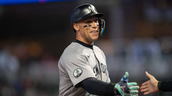 Sep 14, 2026; Minneapolis, Minnesota, USA; New York Yankees right fielder Aaron Judge (99) celebrates hitting a three run home run against the Minnesota Twins in the eighth inning at Target Field. Mandatory Credit: Jesse Johnson-Imagn Images Sep 14, 2026; Minneapolis, Minnesota, USA; New York Yankees right fielder Aaron Judge (99) celebrates hitting a three run home run against the Minnesota Twins in the eighth inning at Target Field. Mandatory Credit: Jesse Johnson-Imagn Images