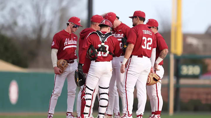 Alabama faced Bradley on Opening Day of the 2025 season, taking care of business with a 10-6 win. Mandatory Credit: Crimson Tide Photos / UA Athletics.