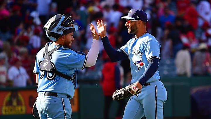 Apr 9, 2023; Anaheim, California, USA; Toronto Blue Jays center fielder Kevin Kiermaier (39)