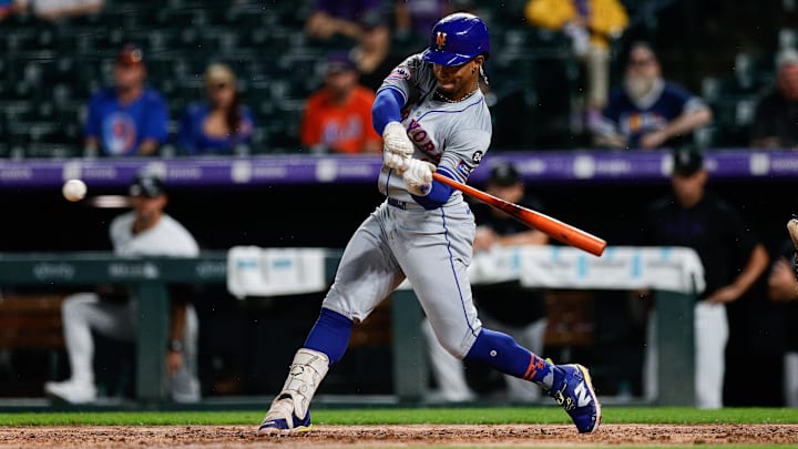 Francisco Lindor lines up a single
