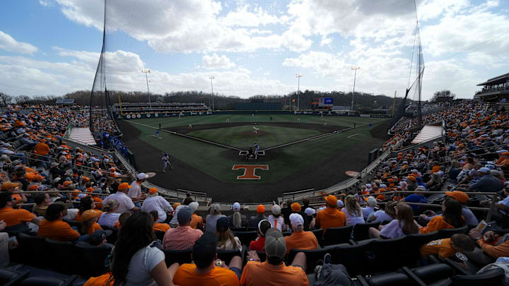 Fans fill up Lindsey Nelson Stadium during a NCAA baseball game between the Tennessee Volunteers and Florida Gators in Knoxville, Tenn., on Sunday, March 16, 2025.