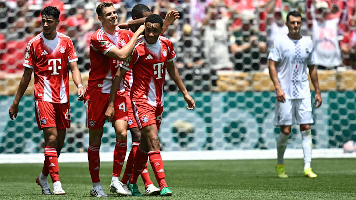 Musiala fez um hat trick no jogo deste domingo