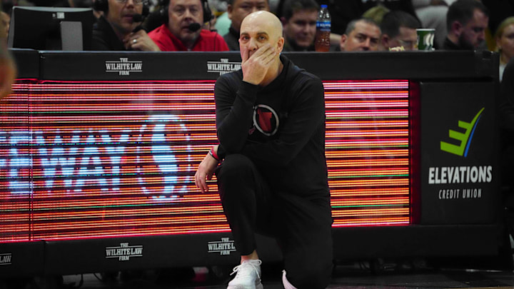 Feb 24, 2024; Boulder, Colorado, USA; Utah Utes head coach Craig Smith during the first half against