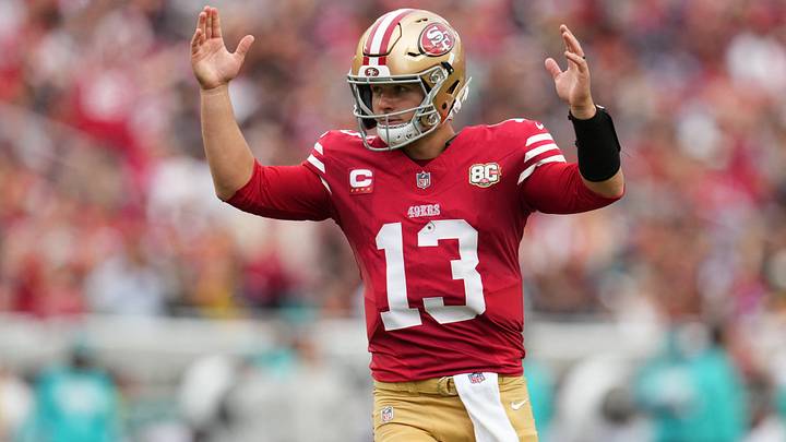 Sep 20, 2026; Santa Clara, California, USA; San Francisco 49ers quarterback Brock Purdy (13) reacts during the second half against the Miami Dolphins at Levi's Stadium. Sep 20, 2026; Santa Clara, California, USA; San Francisco 49ers quarterback Brock Purdy (13) reacts during the second half against the Miami Dolphins at Levi's Stadium.