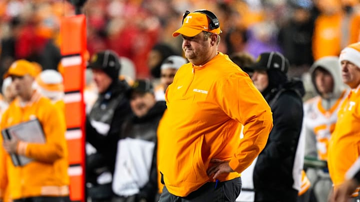Tennessee Volunteers head coach Josh Heupel watches the game in the first half at Ohio Stadium on Saturday, Dec. 21, 2024 in Columbus, Ohio.