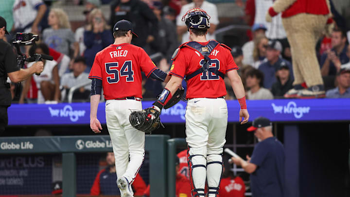 Atlanta Braves starting pitcher Max Fried and catcher Sean Murphy