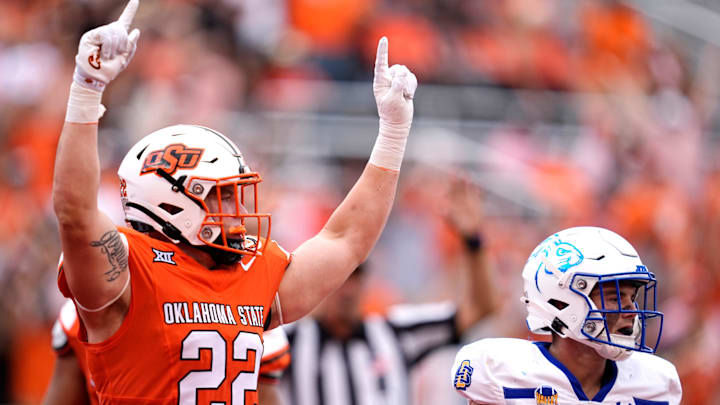 DUPLICATE***Oklahoma State's Jeff Roberson (22)***Oklahoma State's C.J. Williams (22) in the second half of the college football game between the Oklahoma State Cowboys and South Dakota State Jackrabbits at Boone Pickens Stadium in Stillwater, Okla., Saturday, Aug., 31, 2024. DUPLICATE***Oklahoma State's Jeff Roberson (22)***Oklahoma State's C.J. Williams (22) in the second half of the college football game between the Oklahoma State Cowboys and South Dakota State Jackrabbits at Boone Pickens Stadium in Stillwater, Okla., Saturday, Aug., 31, 2024.