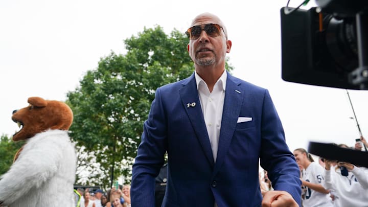 Penn State Nittany Lions head coach James Franklin walks into Beaver Stadium prior to a game against the Oregon Ducks. 
